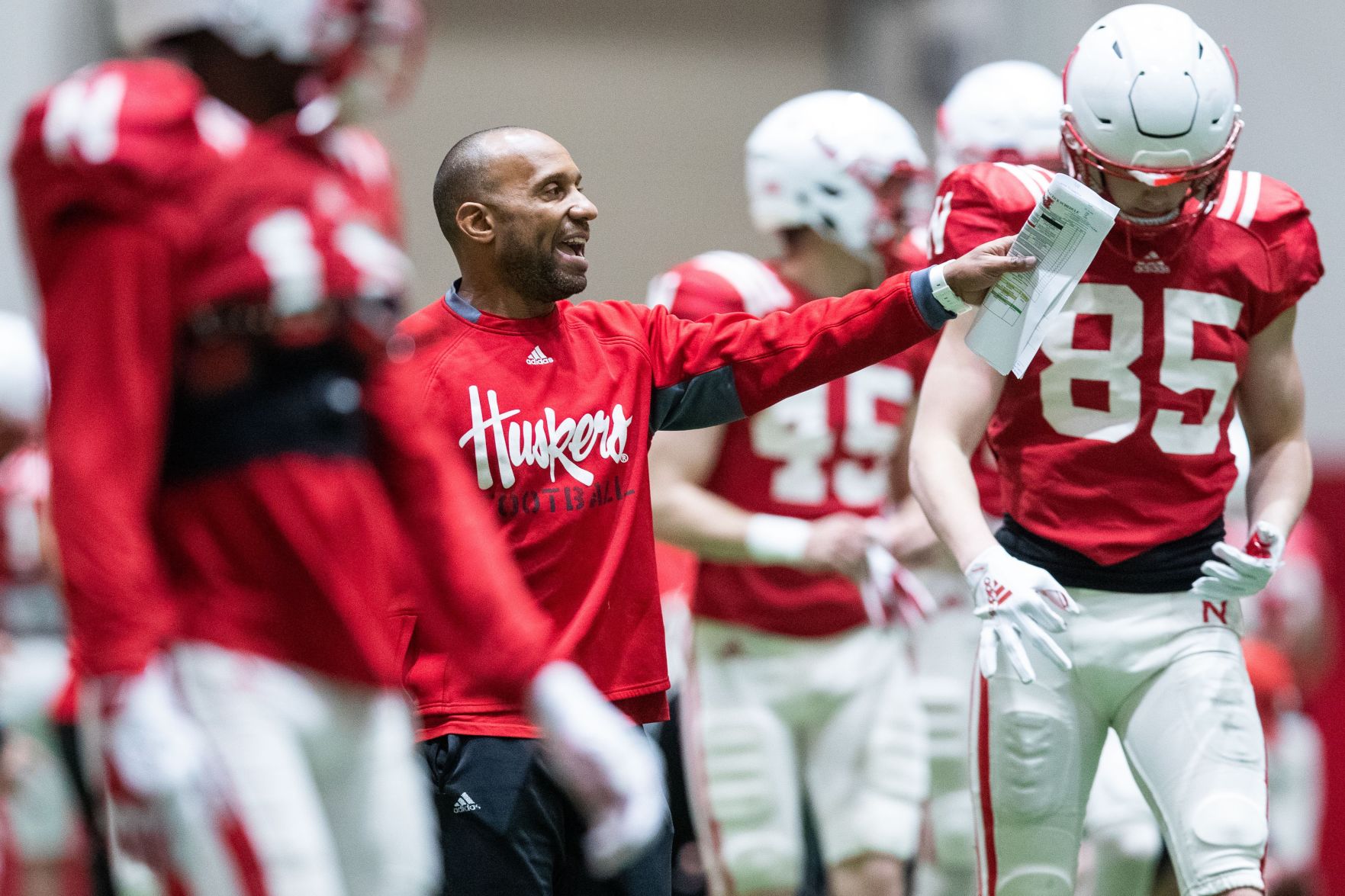 Nebraska worked through practice on April 3, 2019 in Lincoln.
